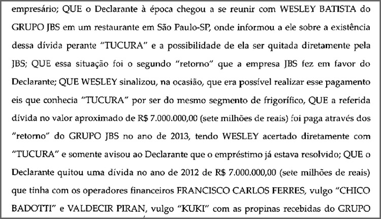 print silval diz que wesley batista pagou divida